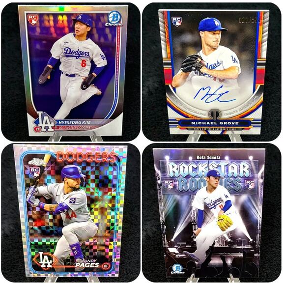 Los Angeles Dodgers RC Auto, Numbered and Inserts Sasaki, Pages, Grove, Kim - Picture 1 of 10